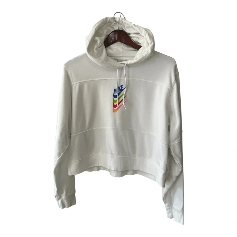 Nike Easy Cropped Hoodie Size L Women White